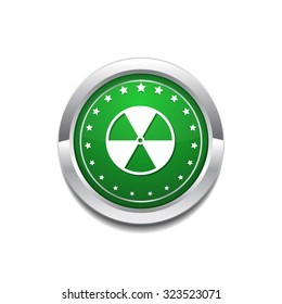 Nuclear Sign Green Vector Icon Button