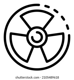 Nuclear sign icon. Outline nuclear sign vector icon for web design isolated on white background