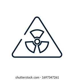 nuclear sign icon over white background, line style, vector illustration