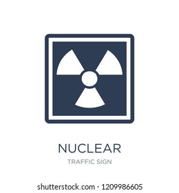 Nuclear sign icon. Trendy flat vector Nuclear sign icon on white background from traffic sign collection, vector illustration can be use for web and mobile, eps10