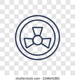 Nuclear sign icon. Trendy linear Nuclear sign logo concept on transparent background from Traffic Signs collection