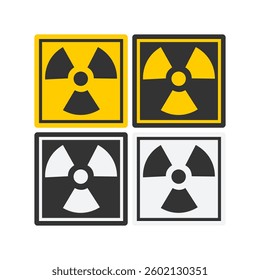 Nuclear sign icon vector illustration in flat style with different color isolated on a white background