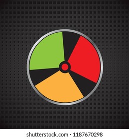 Nuclear sign. Vector illustration on a metal background