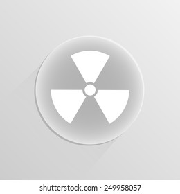Nuclear sign. Vector illustration on a white button with shadow 