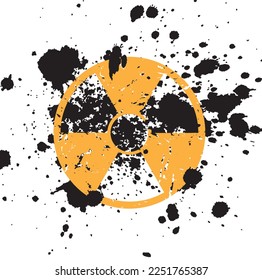nuclear signs on wall background