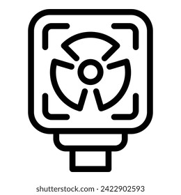 Nuclear station icon outline vector. Coal ecology. Sustainable green energy