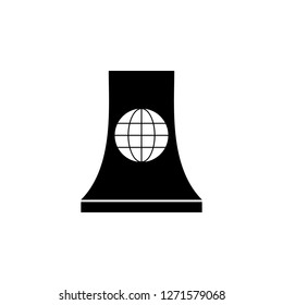 nuclear station, world icon on white background. Can be used for web, logo, mobile app, UI, UX