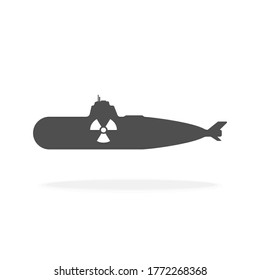Ilustración del icono del vector submarino nuclear