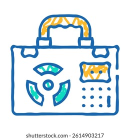 nuclear suitcase doodle icon sketch vector. nuclear suitcase sign. isolated symbol illustration