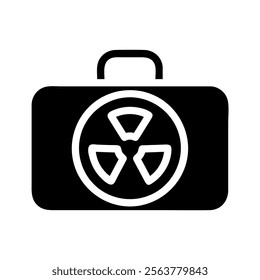 Nuclear Suitcase Icon. Concept of Nuclear Weapon, Danger, and Hazard.