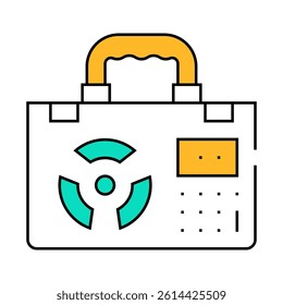 nuclear suitcase line icon vector. nuclear suitcase sign. isolated symbol illustration
