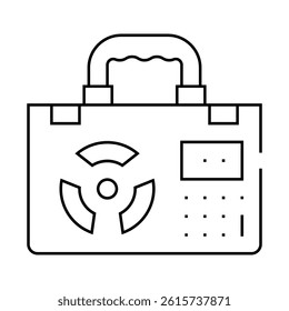 nuclear suitcase line icon vector. nuclear suitcase sign. isolated contour symbol black illustration