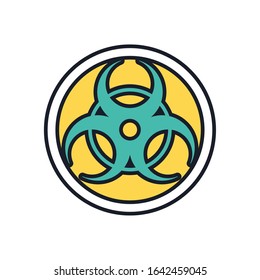 nuclear symbol caution line and fill style icon vector illustration design