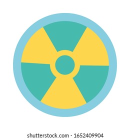 nuclear symbol caution line and fill style icon vector illustration design