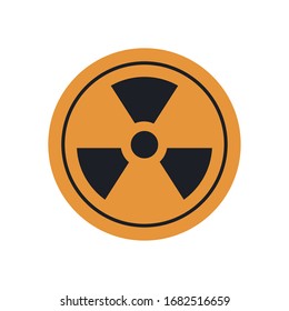 nuclear symbol icon over white background, flat style, vector illustration