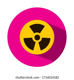 nuclear symbol icon over white background, block style, vector illustration