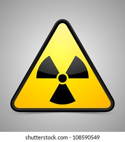 Nuclear symbol isolated on grey background