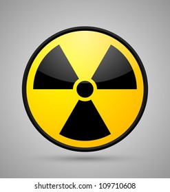 Nuclear symbol isolated on grey background