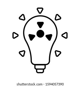 Nuclear symbol shaped lightbulb symbolizing atomic energy