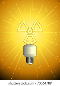 Nuclear symbol shaped lightbulb symbolizing atomic energy