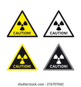 Nuclear symbol sign vector set caution