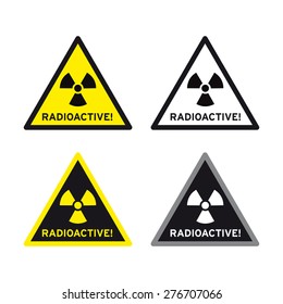 Nuclear symbol sign vector set radioactive