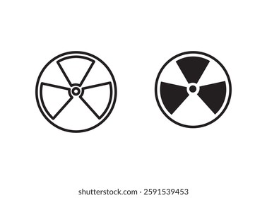 Nuclear symbol.Radiation icon isolated on white