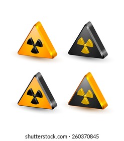 Nuclear symbols isolated on white background