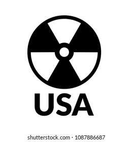 nuclear szmbol and USA text