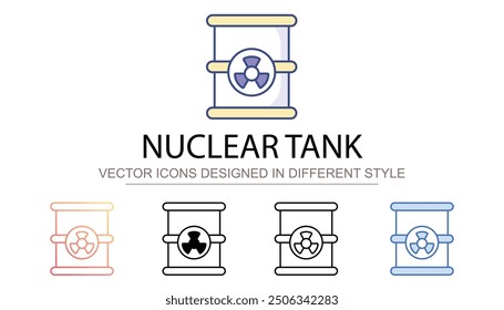 Nuclear Tank icon design with white background stock illustration