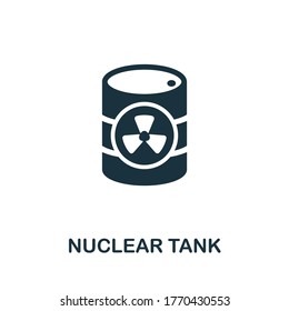 Symbol für nuklearen Tanker. Einfaches Element aus der Kollektion zur Erderwärmung. Kreatives Symbol für nukleare Tanks für Webdesign, Vorlagen, Infografiken und mehr