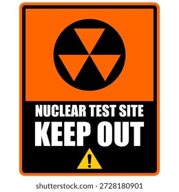 Local de ensaio nuclear, manter afastado, sinalizar vetor