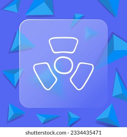 Nuclear threat line icon. Explosion, bomb, core, nuclear war, weapon, reactor. Glassmorphism style. Vector line icon