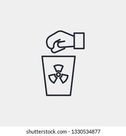 Nuclear trash bin icon isolated on background. Recycle symbol modern, simple, vector, icon for website design, mobile app, ui. Vector Illustration
