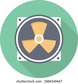 nuclear vector colour flat icon