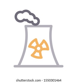 nuclear vector colour line icon