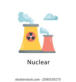 Nuclear Vector Flat Icon Design illustration Symbol on White background EPS 10 File 