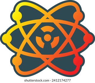 Icono del vector nuclear. Se puede usar para imprimir, móviles y aplicaciones web.