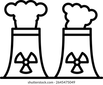 Ícone do vetor nuclear. Pode ser usado para impressão, aplicativos móveis e da Web.
