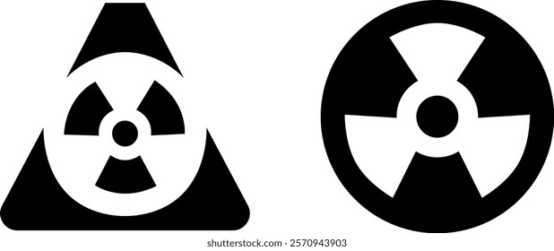 "Nuclear Vector Icon Set – Hazardous and Energy Symbols"