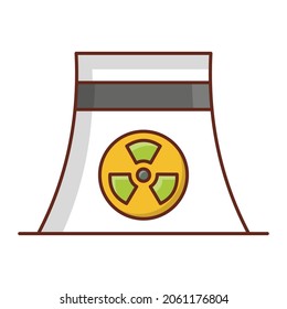 nuclear Vector illustration on a transparent background. Premium quality symbols.Vector line flat color icon for concept and graphic design.
