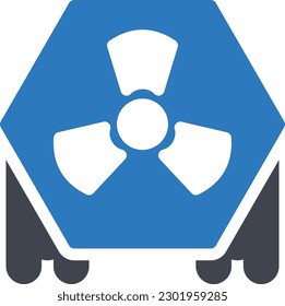ilustración del vector nuclear en un fondo transparente. Símbolos de calidad superior. Iconos vectoriales de glifos para diseño de conceptos y gráficos.