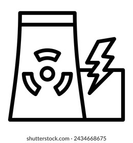 Diseño de iconos de línea de vectores nucleares