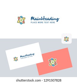 Nuclear vector logotype with business card template. Elegant corporate identity. - Vector