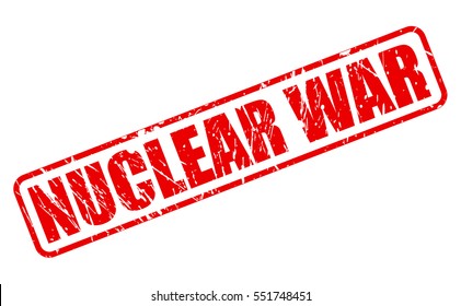 NUCLEAR WAR stamp text on white
