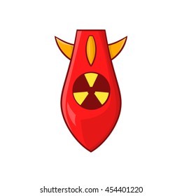 Nuclear warhead icon in cartoon style isolated on white background. Explosion symbol