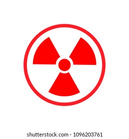 Nuclear warning flat vector icon isolated on a white background.Nuclear hazard caution sign.