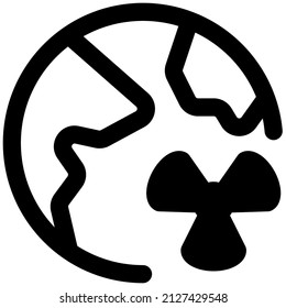 Nuclear warning Logotype for aftermath destruction layout