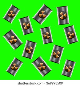 Nuclear waste back pattern green
