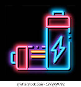 Nuclear Waste Container neon light sign vector. Glowing bright icon transparent symbol illustration